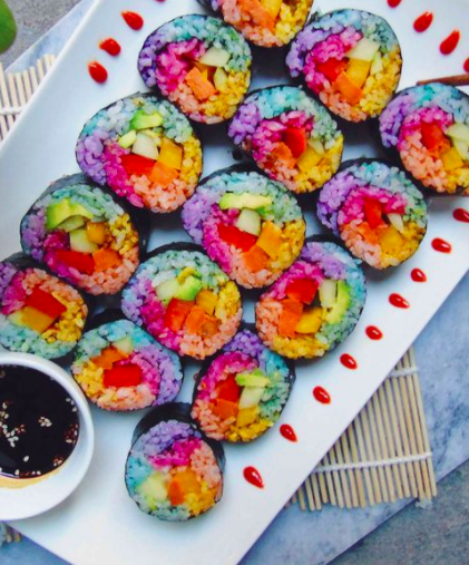tendance cuisine rainbow sushi